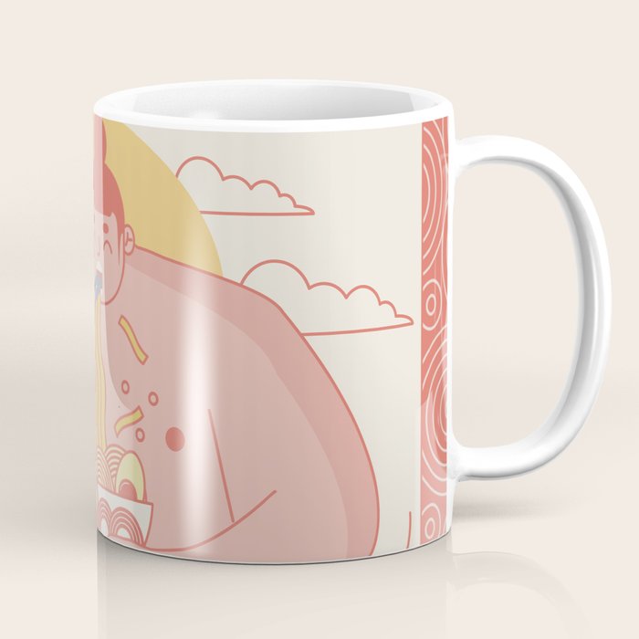 Sumo eating Ramen Coffee Mug Gallery Image 1