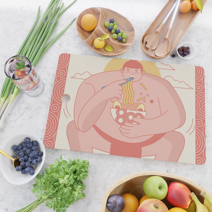 Sumo eating Ramen Cutting Board Gallery Image 2