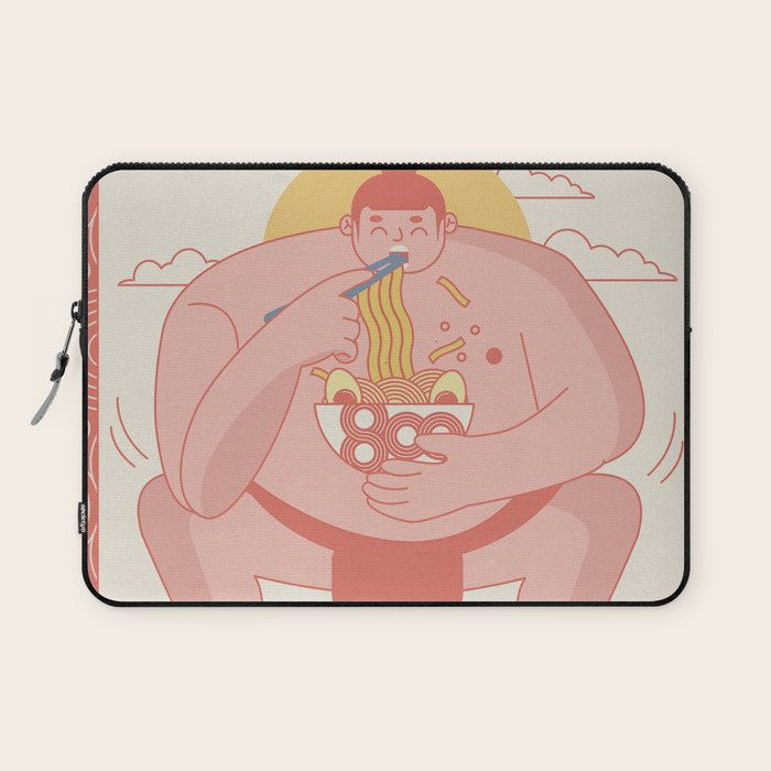 Sumo eating Ramen Laptop Sleeve Gallery Image 1