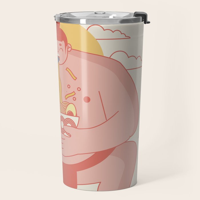 Sumo eating Ramen Travel Mug Gallery Image 2