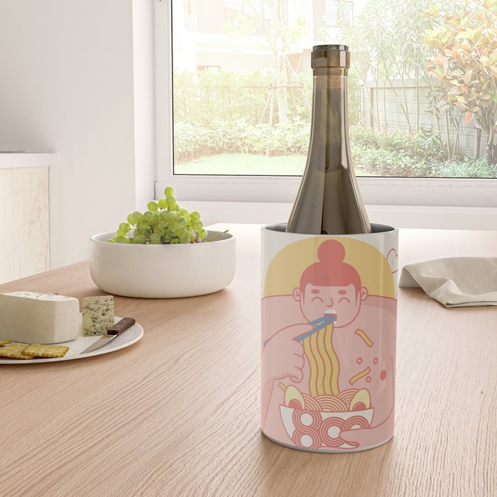 Sumo eating Ramen Wine Chiller Gallery Image 4