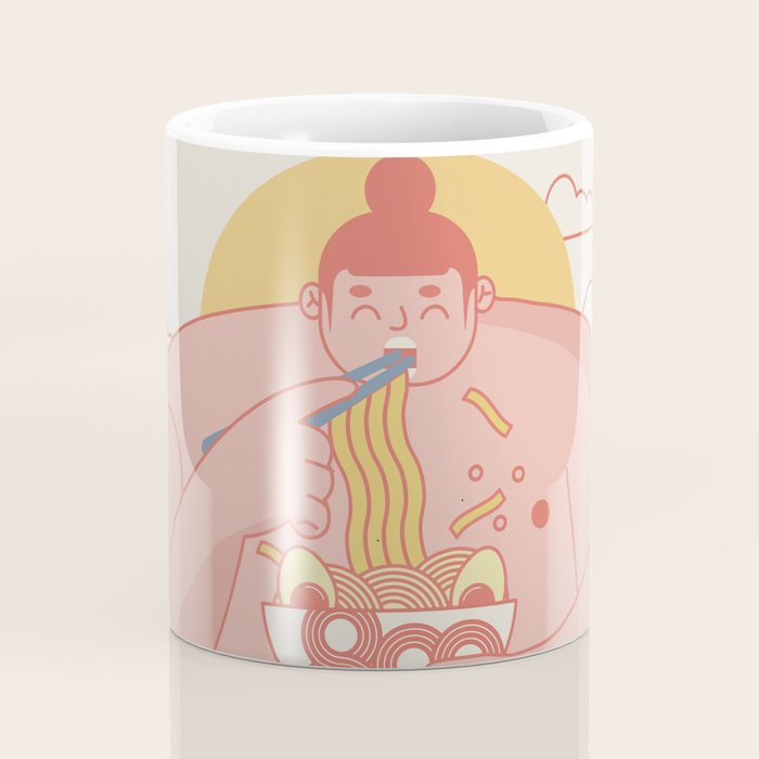 Sumo eating Ramen Coffee Mug Gallery Image 4