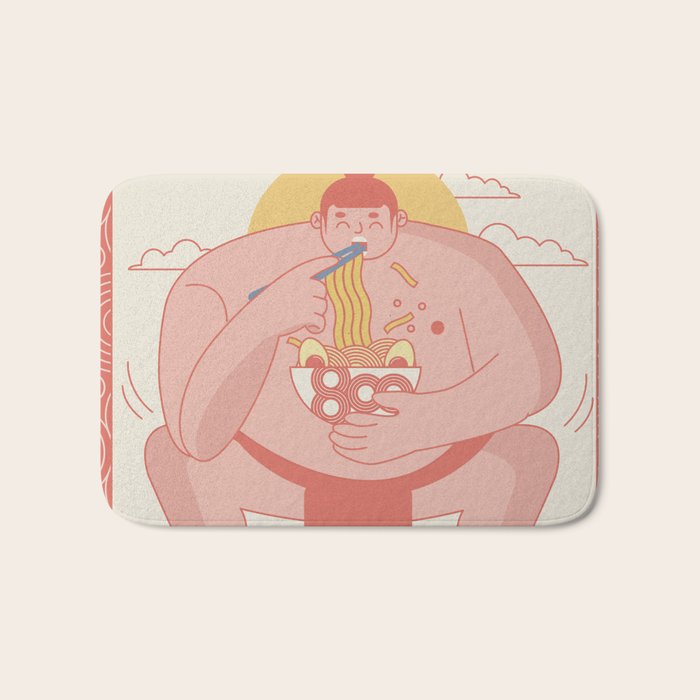 Sumo eating Ramen Bath Mat Gallery Image 1