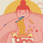 Sumo eating Ramen Coffee Mug Gallery Image 2