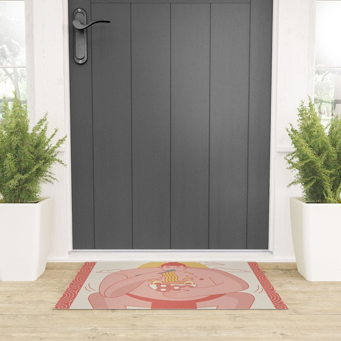 Sumo eating Ramen Welcome Mat Gallery Image 3