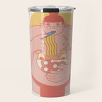 Sumo eating Ramen Travel Mug Gallery Image 1