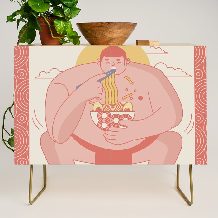 Sumo eating Ramen Credenza Gallery Image 1