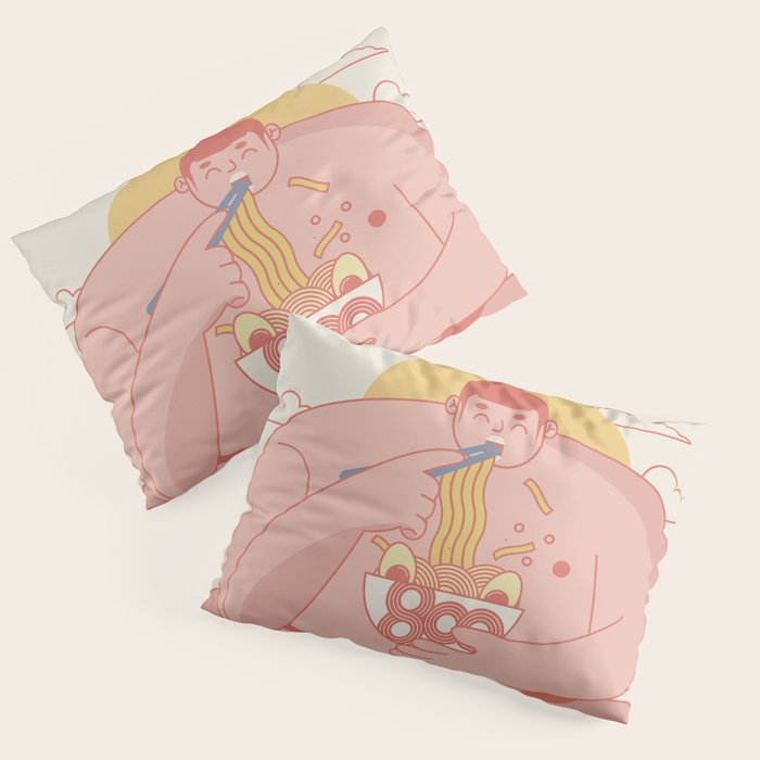 Sumo eating Ramen Pillow Sham Gallery Image 3