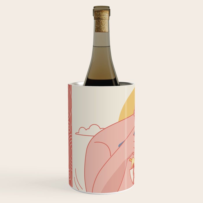 Sumo eating Ramen Wine Chiller Gallery Image 2