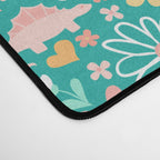 Dinosaurs + Unicorns on Teal Desk Mat Gallery Image 4