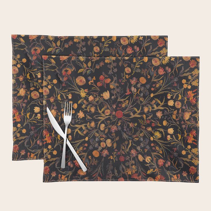 Exotic Midnight Floral Garden Placemat Gallery Image 1