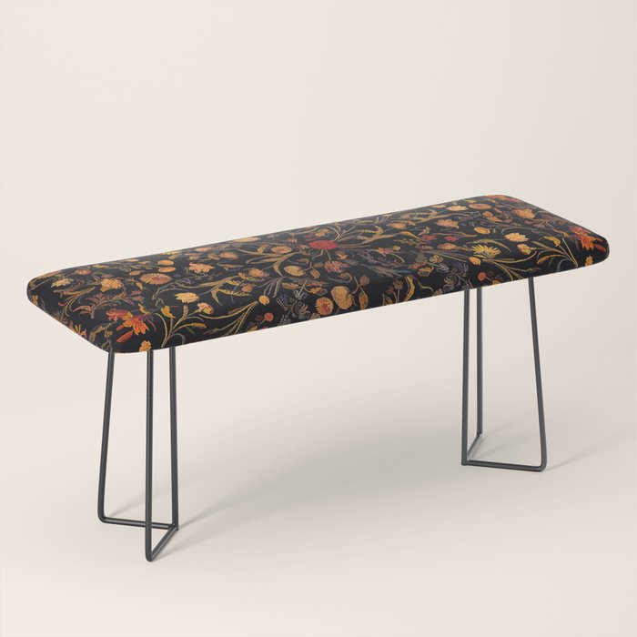Exotic Midnight Floral Garden Bench Gallery Image 1