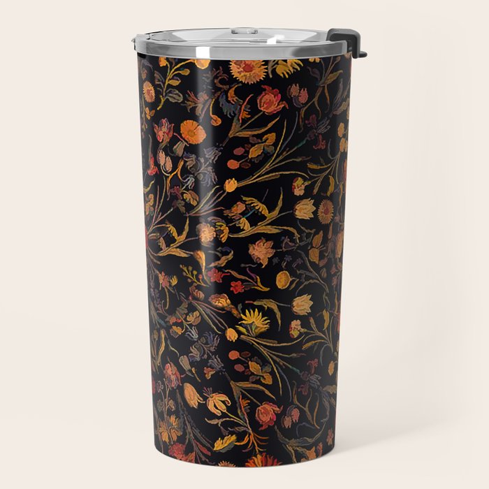 Exotic Midnight Floral Garden Travel Mug Gallery Image 2