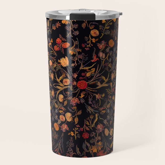 Exotic Midnight Floral Garden Travel Mug Gallery Image 1