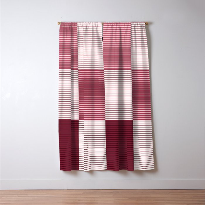 Color Block Line Pattern XVII Window Curtain Gallery Image 3