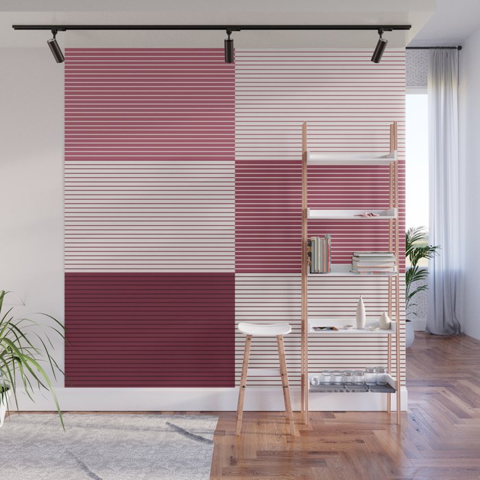 Color Block Line Pattern XVII Wall Mural Gallery Image 1