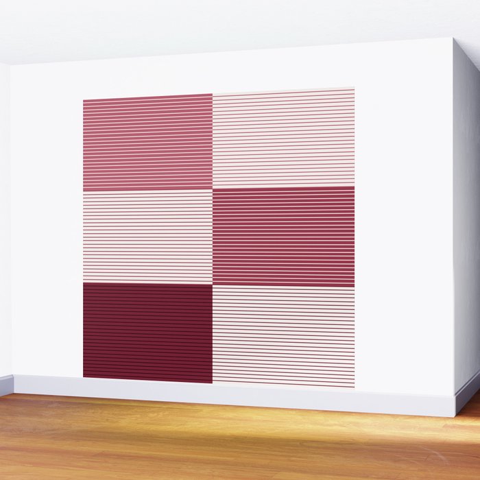 Color Block Line Pattern XVII Wall Mural Gallery Image 2