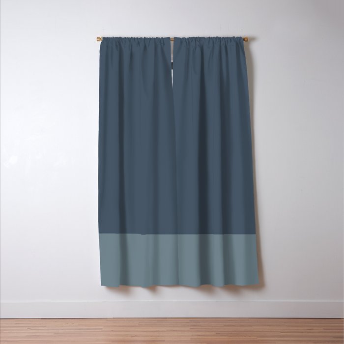 Minimalist Solid Color Block in Neutral Blue-Gray Window Curtain Gallery Image 3