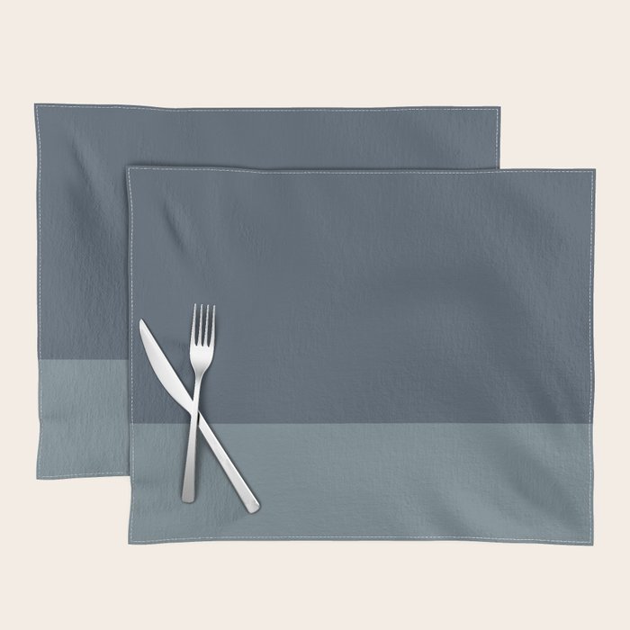 Minimalist Solid Color Block in Neutral Blue-Gray Placemat Gallery Image 1