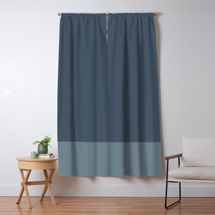 Minimalist Solid Color Block in Neutral Blue-Gray Window Curtain Gallery Image 5