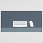 Minimalist Solid Color Block in Neutral Blue-Gray Desk Mat Gallery Image 1