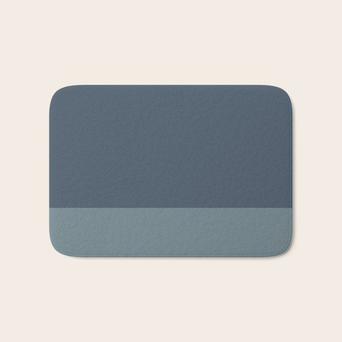 Minimalist Solid Color Block in Neutral Blue-Gray Bath Mat Gallery Image 1