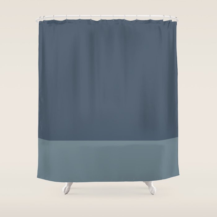 Minimalist Solid Color Block in Neutral Blue-Gray Shower Curtain Gallery Image 1