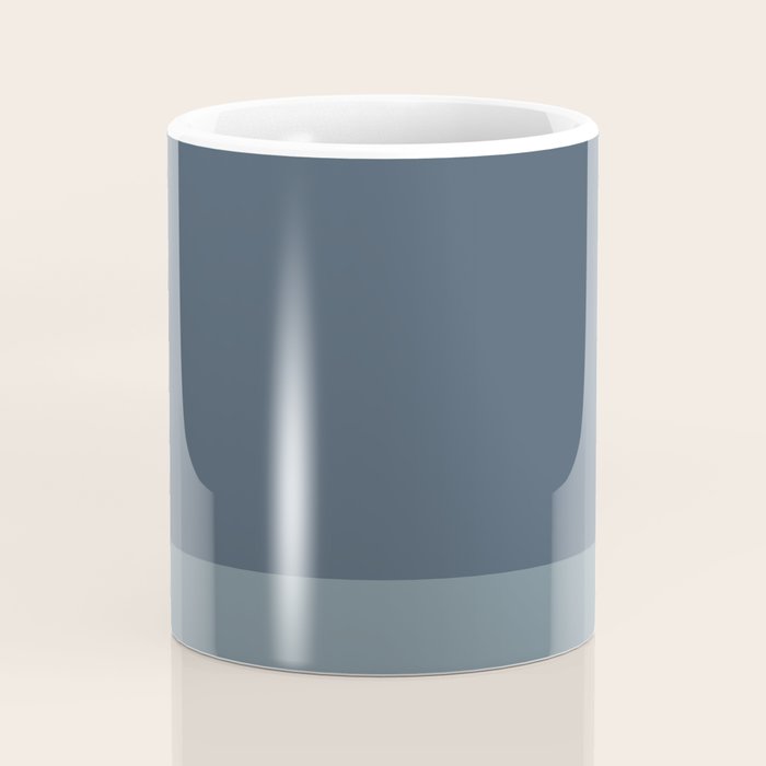 Minimalist Solid Color Block in Neutral Blue-Gray Coffee Mug Gallery Image 4