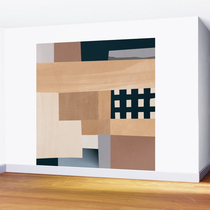 Modern Abstraction Mocha Mousse 3 Wall Mural Gallery Image 2