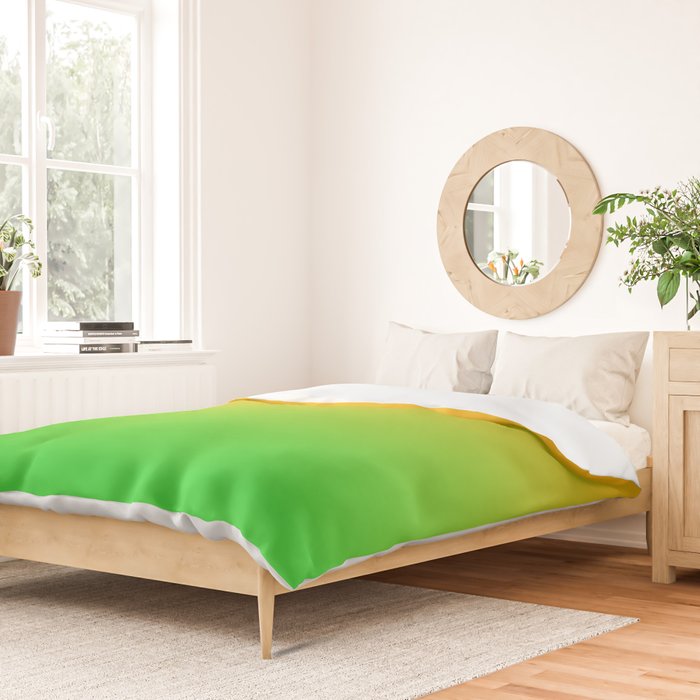 Ombre Color Orange Green Shade  Duvet Cover Gallery Image 2