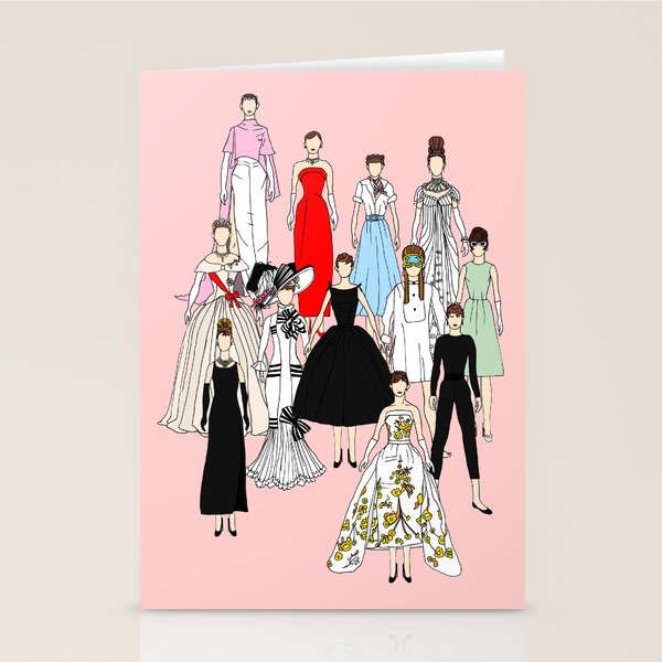 Think Pink Outfits Fashion Audrey Stationery Card Gallery Image 2