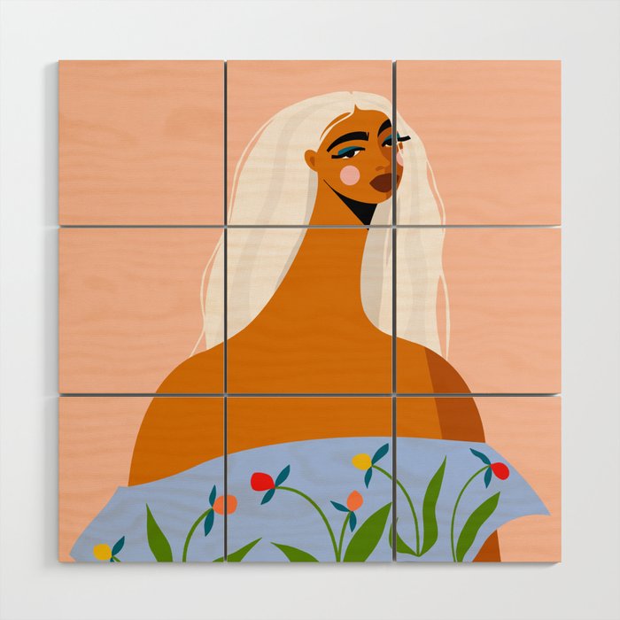 Long White Hair Wood Wall Art Gallery Image 1