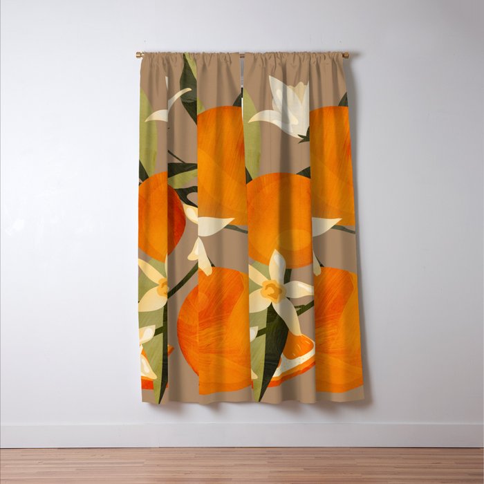Oranges Botanical Art 2 Window Curtain Gallery Image 3