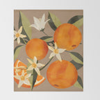 Oranges Botanical Art 2 Throw Blanket Gallery Image 2