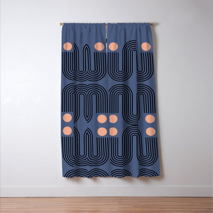 Abstraction_NEW_SUN_BLUE_LINE_POP_ART_Minimalism_0222A Window Curtain Gallery Image 3