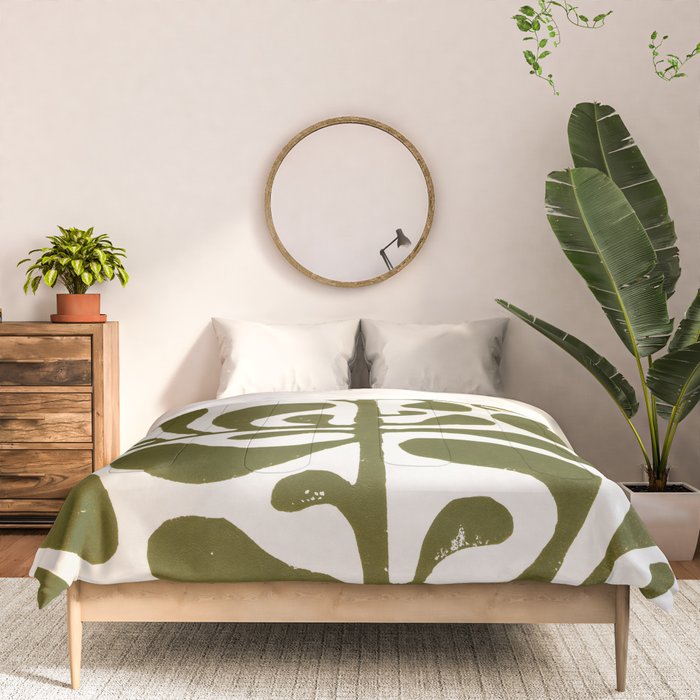 Linocut Plant #1 Comforter Gallery Image 3