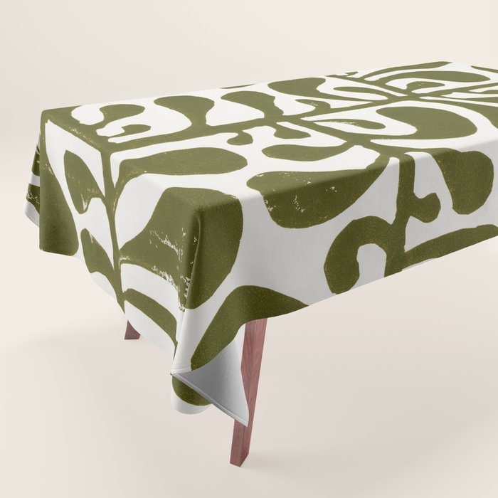 Linocut Plant #1 Tablecloth Gallery Image 1