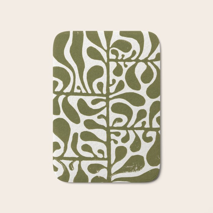 Linocut Plant #1 Bath Mat Gallery Image 1