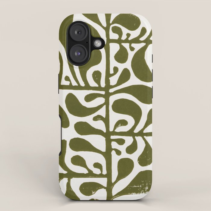 Linocut Plant #1 iPhone Case Gallery Image 1