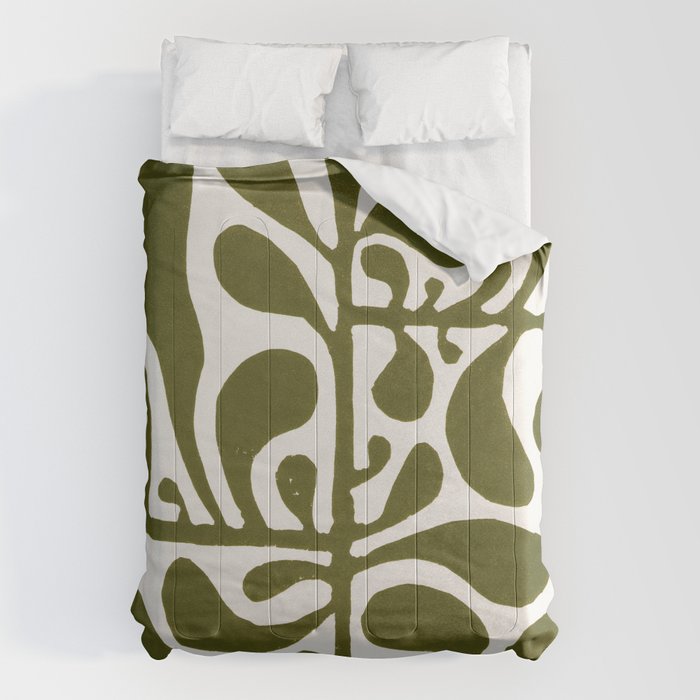 Linocut Plant #1 Comforter Gallery Image 6