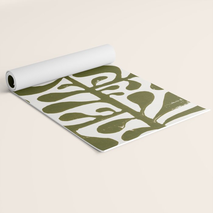 Linocut Plant #1 Yoga Mat Gallery Image 2