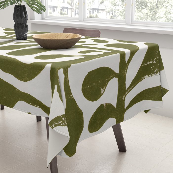 Linocut Plant #1 Tablecloth Gallery Image 3