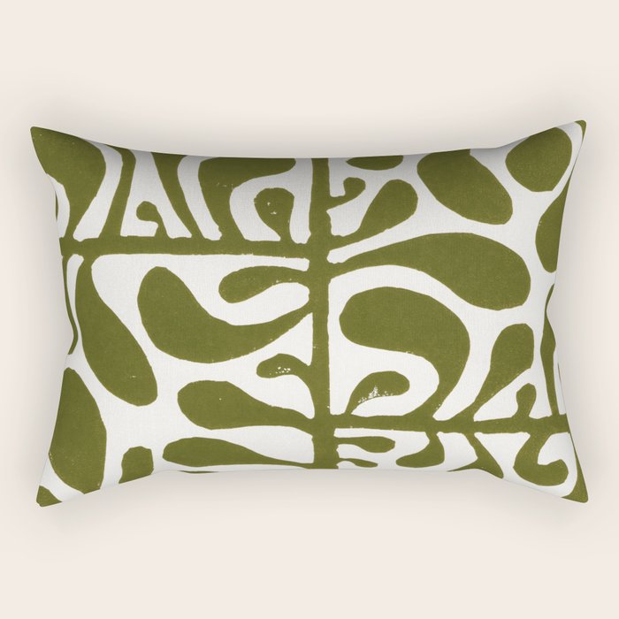 Linocut Plant #1 Rectangular Pillow Gallery Image 2