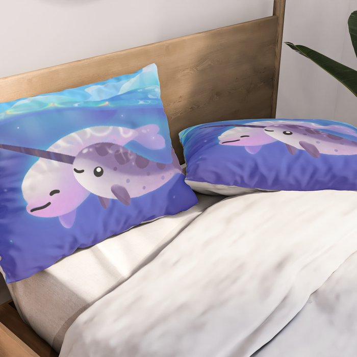 Beluga and Narwhal Pillow Sham Gallery Image 2