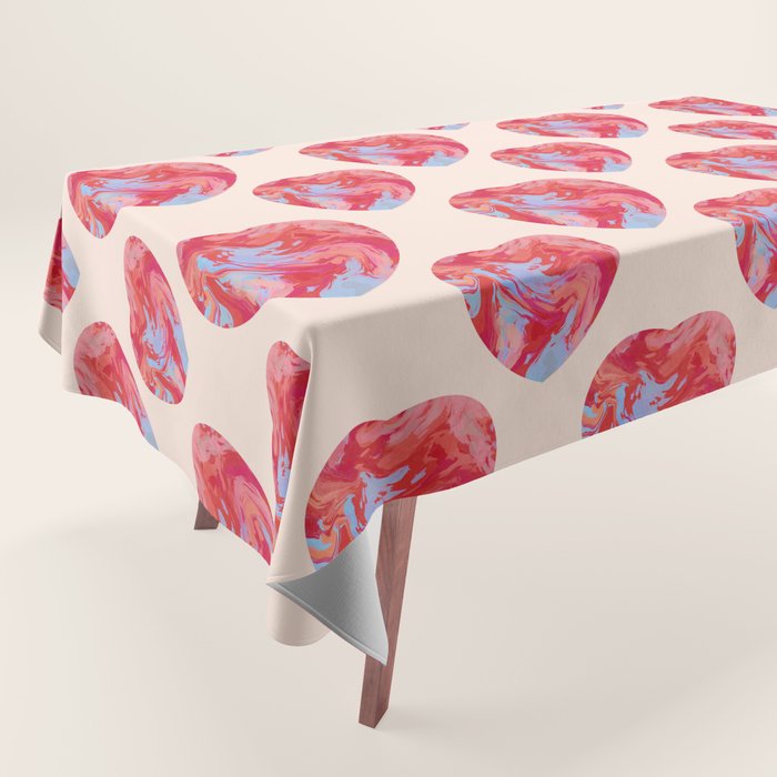 Heart and love retro psychedelic, valentine's day Tablecloth Gallery Image 1