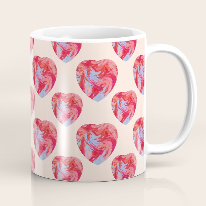 Heart and love retro psychedelic, valentine's day Coffee Mug Gallery Image 1