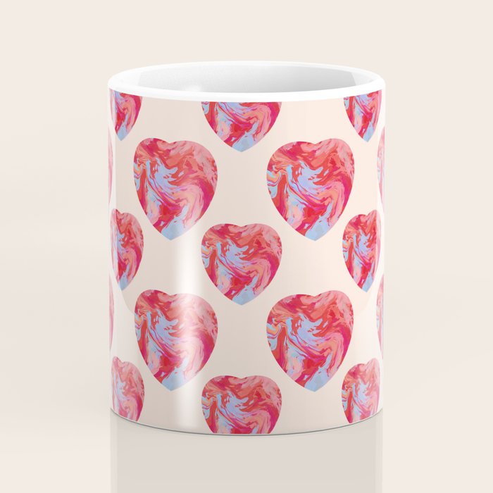 Heart and love retro psychedelic, valentine's day Coffee Mug Gallery Image 4