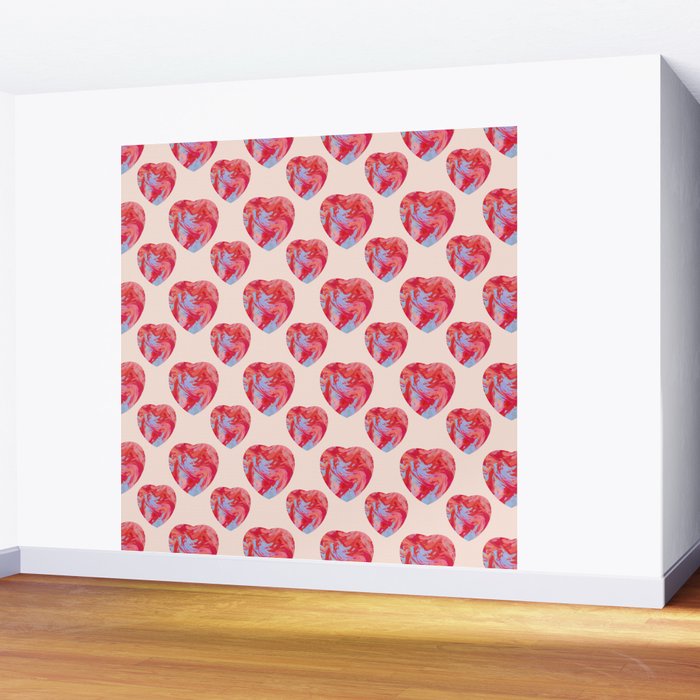 Heart and love retro psychedelic, valentine's day Wall Mural Gallery Image 2