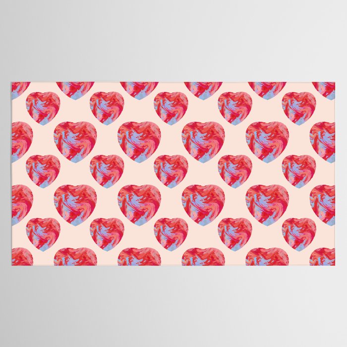 Heart and love retro psychedelic, valentine's day Tablecloth Gallery Image 2