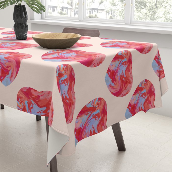 Heart and love retro psychedelic, valentine's day Tablecloth Gallery Image 3